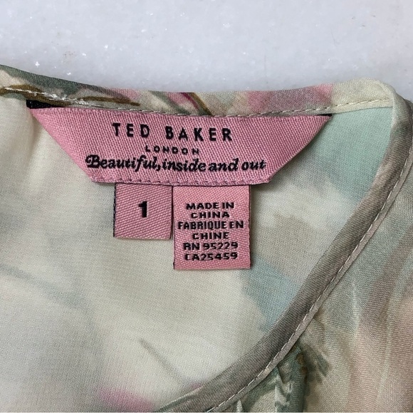 Ted Baker London Floral Ruffle Blouse - Cream and Multicolor - Picture 4 of 10